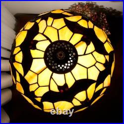 Tiffany Lamp Black Bat Style Stained Glass Table Lamp Vintage Bedroom Bedside