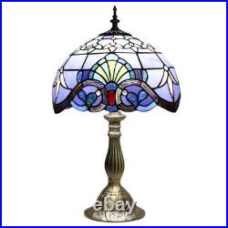 Tiffany Lamp, Blue Stained Glass Lamp, 12X12X19 Inches Vintage Table Lamp for B