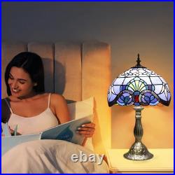 Tiffany Lamp, Blue Stained Glass Lamp, 12X12X19 Inches Vintage Table Lamp for B