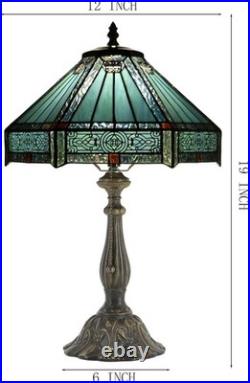 Tiffany Lamp Stained Glass Table Lamp Bedside Reading Light W12H19 Inches Missi
