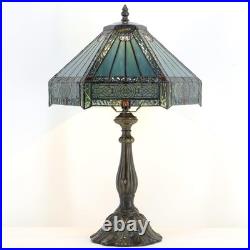 Tiffany Lamp Stained Glass Table Lamp Bedside Reading Light W12H19 Inches Missi
