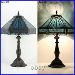 Tiffany Lamp Stained Glass Table Lamp Bedside Reading Light W12H19 Inches Missi