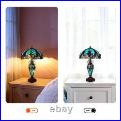 Tiffany Mother and Daughter Desk Lamp, Glass Lighting Fixture with 3 Warm Lights