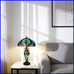Tiffany Mother and Daughter Desk Lamp, Glass Lighting Fixture with 3 Warm Lights