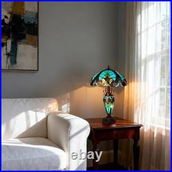 Tiffany Mother and Daughter Desk Lamp, Glass Lighting Fixture with 3 Warm Lights