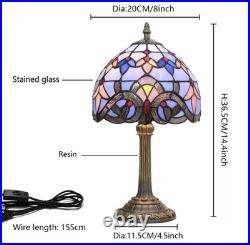 Tiffany Style Baroque Stained Glass Table Lamp Vintage Bedside Light Home Decor