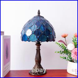 Tiffany Style Blue Pearls Table Lamp 8 Inch Antique Bedside Light Tiffany Style Blue Pearls Table Lamp 8 Inch Antique Bedside Light