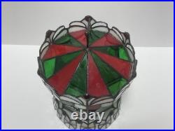 Tiffany Style Lamp NO LIGHT Colored Stained Glass Carousel Horses Vintage Decor