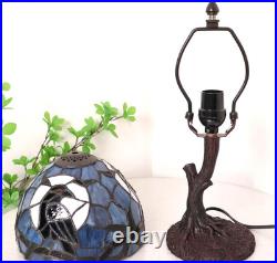 Tiffany Style Raven Moon Vintage Stained Glass Table Lamp Gothic Accent Light