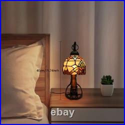 Tiffany Style Table Lamp Bedside Lamp Vintage Stained Glass Tabletop Night Light