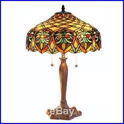 Tiffany Style Table Lamp Classic Vintage Look Handcrafted Stained Cut Glass