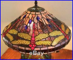 Tiffany Style Table Lamp Light Reading Stained Glass Vintage Accent Desk Living