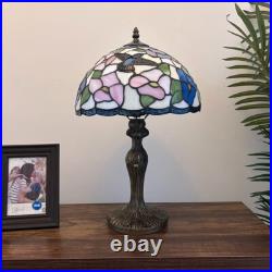 Tiffany Style Table Lamp Stained Glass Hummingbird Flower LED Bulb Included 19H Tiffany Style Table Lamp Stained Glass Hummingbird Flower LED Bulb Included 19H