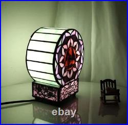 Tiffany Style Vintage Lotus Flower Stained Glass Desk Clock Table Lamp Decor Tiffany Style Vintage Lotus Flower Stained Glass Desk Clock Table Lamp Decor