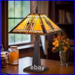 Tiffany Table Lamp, Mission Stained Glass Table Light, Antique Style Medium Size D