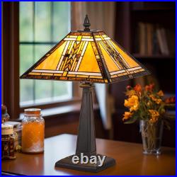 Tiffany Table Lamp, Mission Stained Glass Table Light, Antique Style Medium Size D