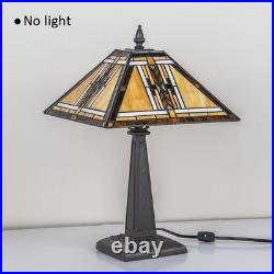 Tiffany Table Lamp, Mission Stained Glass Table Light, Antique Style Medium Size D