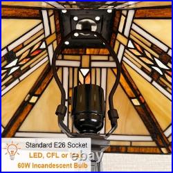 Tiffany Table Lamp, Mission Stained Glass Table Light, Antique Style Medium Size D