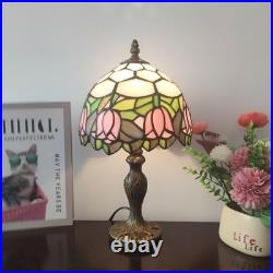 Tiffany Table Lamp Small Stained Glass Desk Lamp Vintage Bedside Lamp Included 3