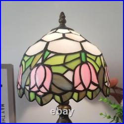 Tiffany Table Lamp Small Stained Glass Desk Lamp Vintage Bedside Lamp Included 3