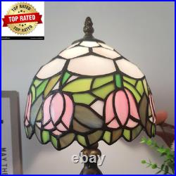 Tiffany Table Lamp Small Stained Glass Desk Lamp Vintage Bedside Lamp Included 3