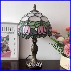 Tiffany Table Lamp Small Stained Glass Desk Lamp Vintage Bedside Lamp Included 3