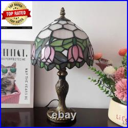 Tiffany Table Lamp Small Stained Glass Desk Lamp Vintage Bedside Lamp Included 3