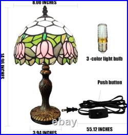 Tiffany Table Lamp Small Stained Glass Desk Lamp Vintage Bedside Lamp Included 3