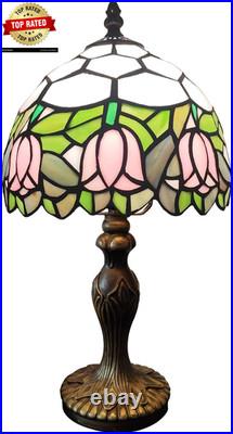 Tiffany Table Lamp Small Stained Glass Desk Lamp Vintage Bedside Lamp Included 3