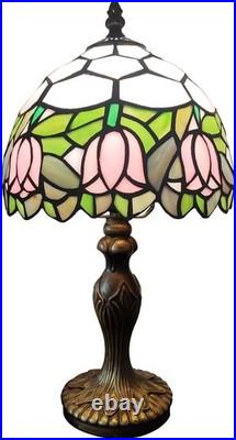 Tiffany Table Lamp Small Stained Glass Desk Lamp Vintage Bedside Lamp Included 3
