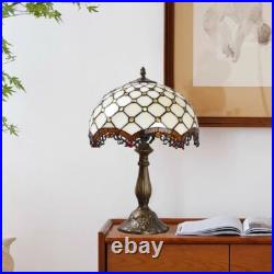 Tiffany style Stained Glass Bedside Desk lamp Vintage Shade Table Lamp 18 Tall