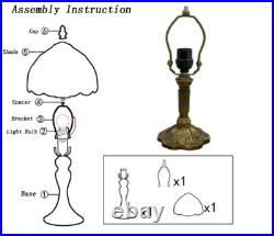Tiffany style Stained Glass Bedside Desk lamp Vintage Shade Table Lamp 18 Tall