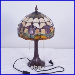 Tulip Pattern Table Lamp Tiffany 2-Lights Desk Light Home Office Study Light
