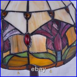 Tulip Pattern Table Lamp Tiffany 2-Lights Desk Light Home Office Study Light