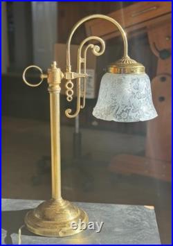 Unique Hollywood Regency 1980s Vintage Gold Gooseneck Lamp