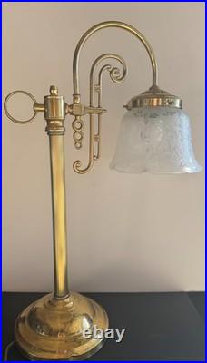 Unique Hollywood Regency 1980s Vintage Gold Gooseneck Lamp