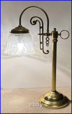 Unique Hollywood Regency 1980s Vintage Gold Gooseneck Lamp