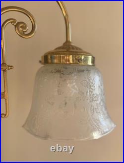 Unique Hollywood Regency 1980s Vintage Gold Gooseneck Lamp