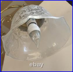 Unique Hollywood Regency 1980s Vintage Gold Gooseneck Lamp