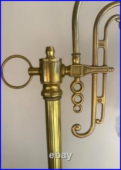 Unique Hollywood Regency 1980s Vintage Gold Gooseneck Lamp