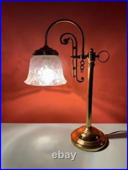 Unique Hollywood Regency 1980s Vintage Gold Gooseneck Lamp