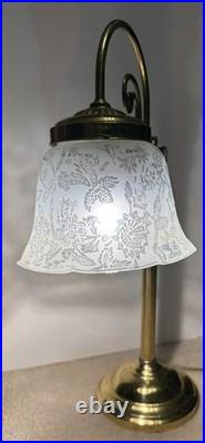 Unique Hollywood Regency 1980s Vintage Gold Gooseneck Lamp