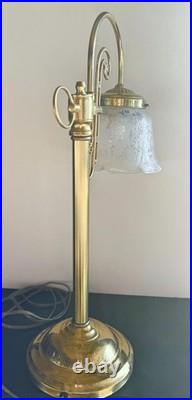 Unique Hollywood Regency 1980s Vintage Gold Gooseneck Lamp