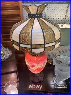 Upcycled Accent Table Lamp Brass Topper