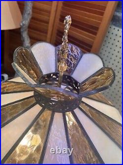 Upcycled Accent Table Lamp Brass Topper