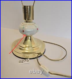VERY UNIQUE Vintage Gold Tone Brass Lamp Floral Design Table Lamp