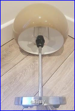 VINTAGE 1970s TABLE LAMP CHROME + MUSHROOM PLASTIC SHADE GUZZINI STYLE