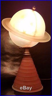 VINTAGE ANTIQUE ART DECO SATURN TABLE LAMP 1930's RARE NEW YORK WORLDS FAIR