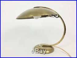 VINTAGE BAUHAUS BRASS TABLE LAMP by HILLEBRAND MID CENTURY