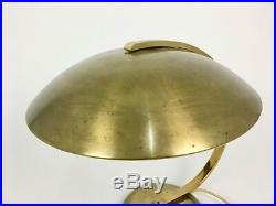 VINTAGE BAUHAUS BRASS TABLE LAMP by HILLEBRAND MID CENTURY